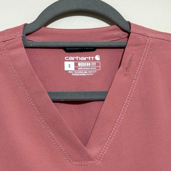 Carhartt Force Cross-Flex Women's V-Neck Top #C12110 Size Small Mauve - Picture 2 of 9